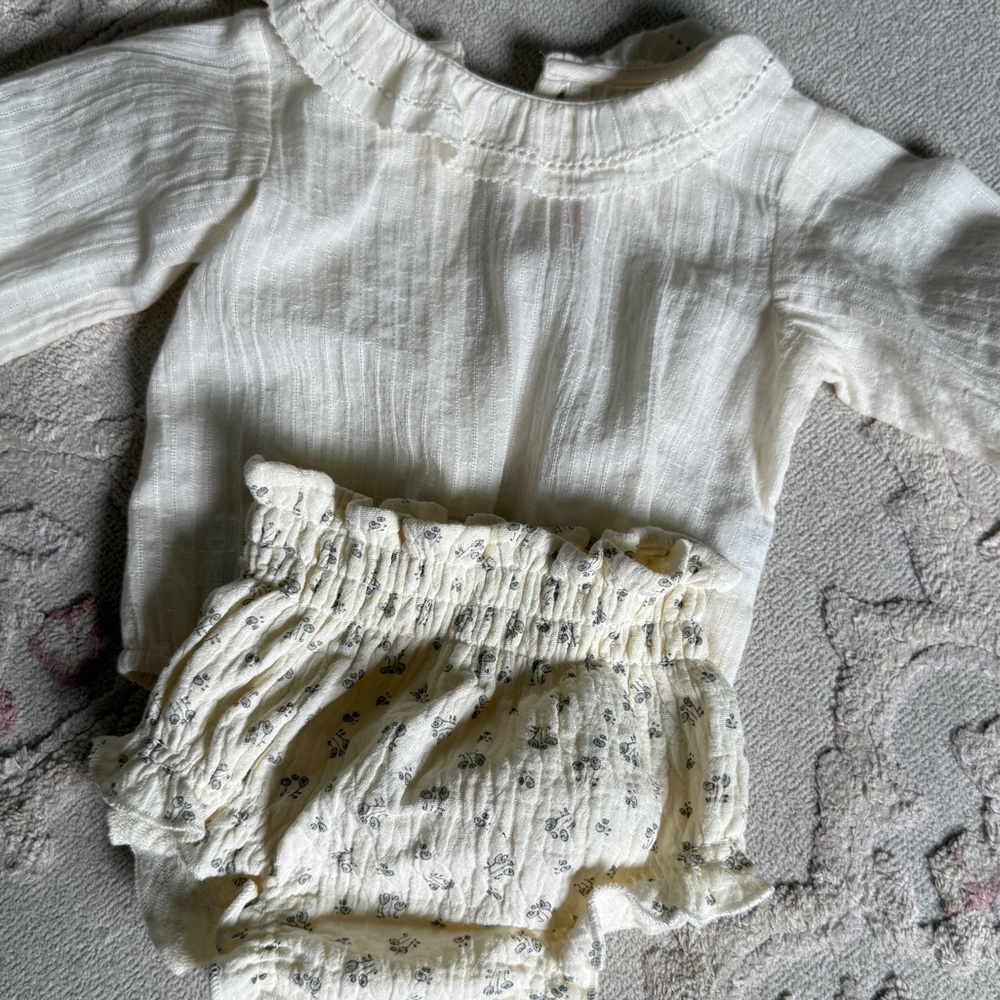 Zara Cream and White Kids Matching Set